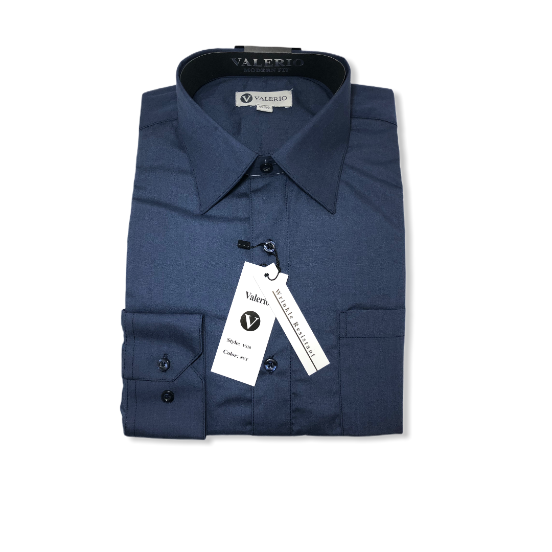 Valerio Navy Dress Shirt - On Time Fashions Tuscaloosa